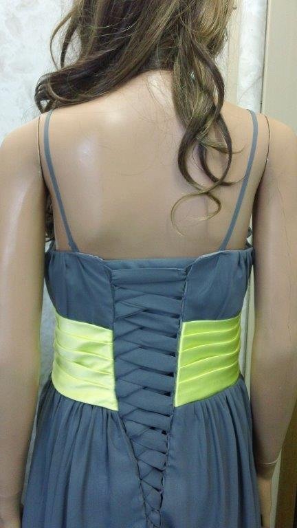 grey and yellow bridesmaid dresses